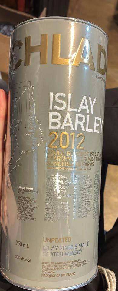 Bruichladdich Islay Barley 2012 single malt Scotch whisky 750ml