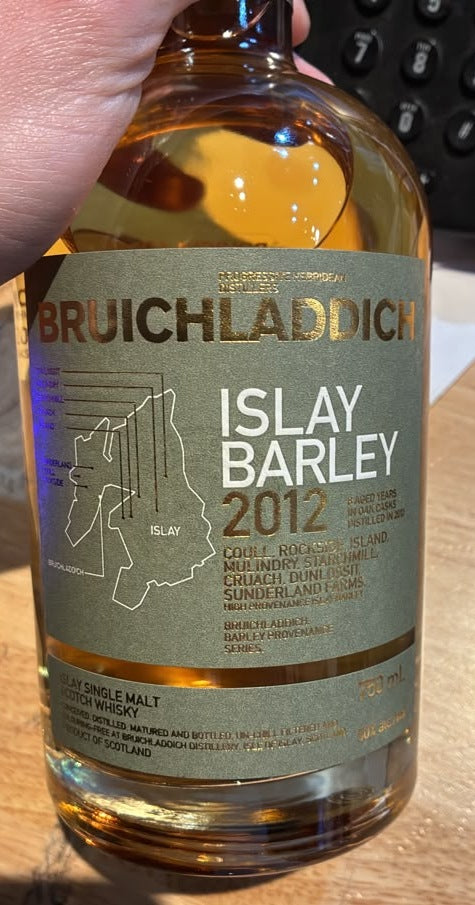 Bruichladdich Islay Barley 2012 Islay single malt Scotch whisky 750ml bottle