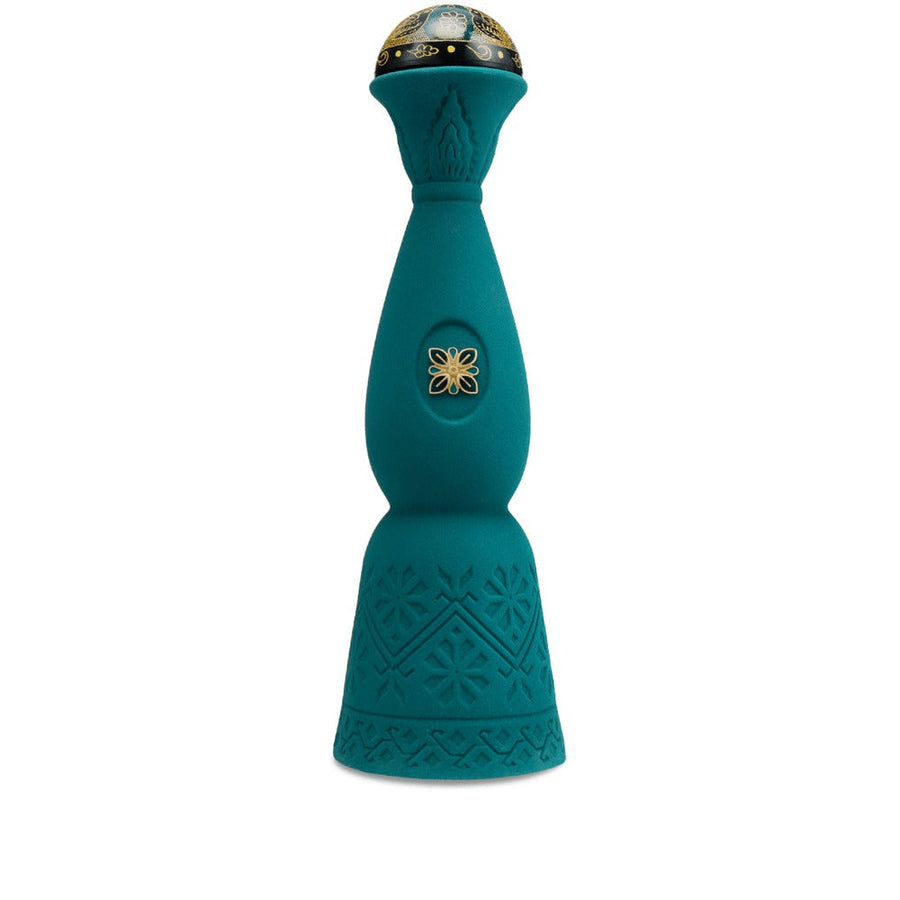 Clase Azul Mezcal Guerrero 750ml teal ceramic decanter with gold medallion