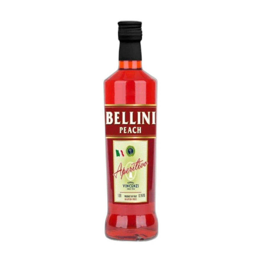 Vincenzi Peach Bellini Aperitivo Liqueur 1L bottle, kosher OU certified Italian aperitivo from Torino